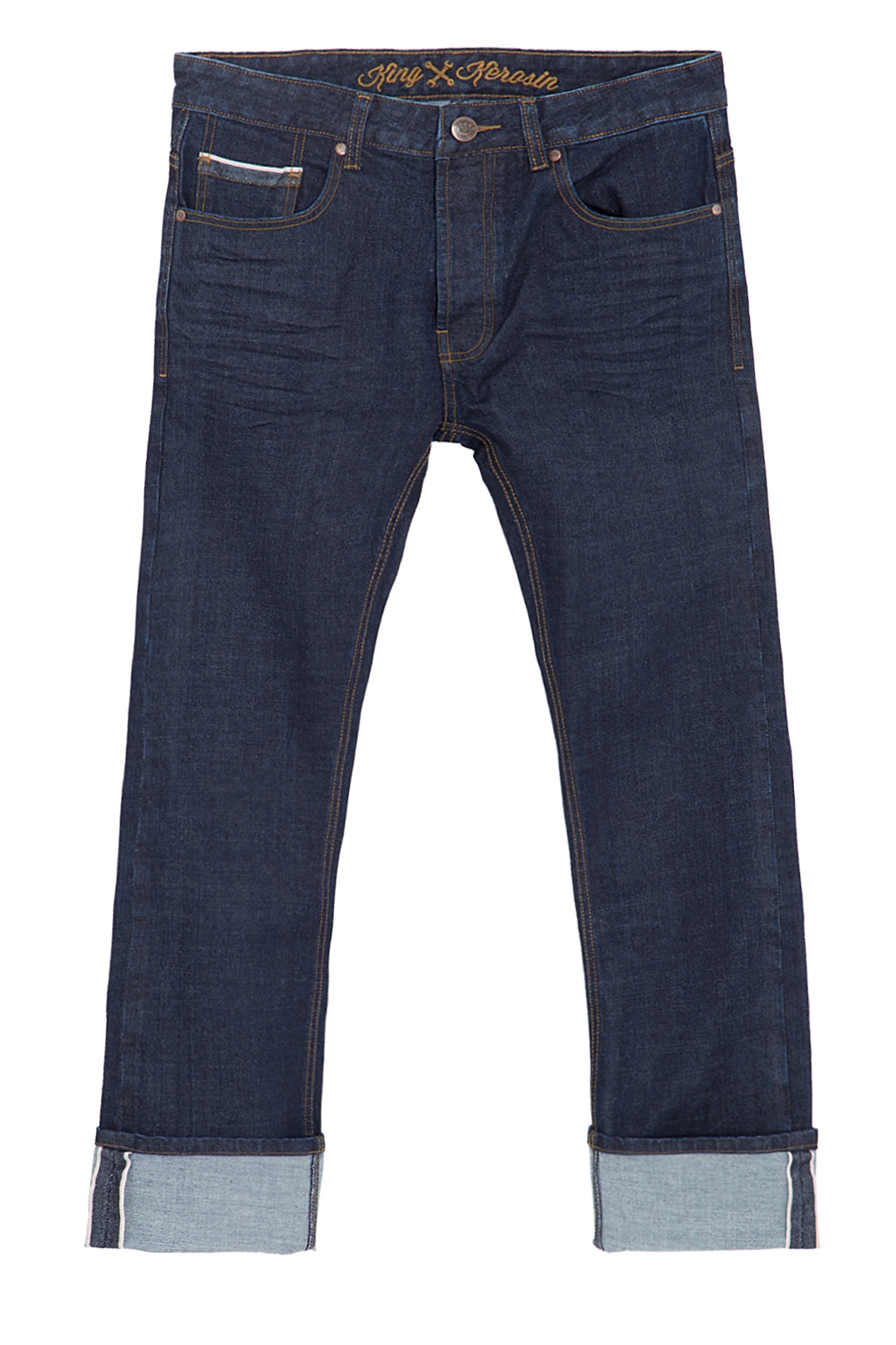King Kerosin - Selvedge Jeans in cleanem Rinsed Wash