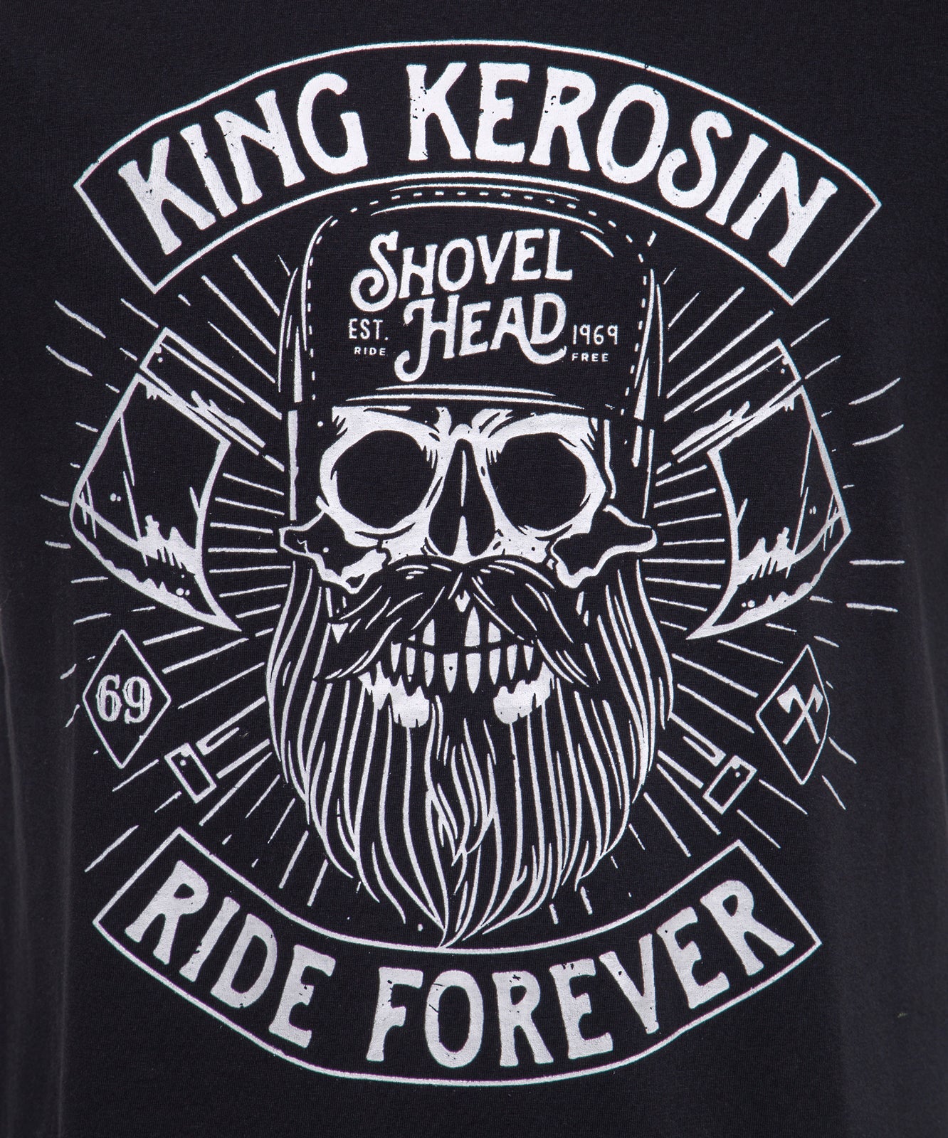 King Kerosin - Shirt mit Frontmotiv in Skull - Optik «Ride forever»