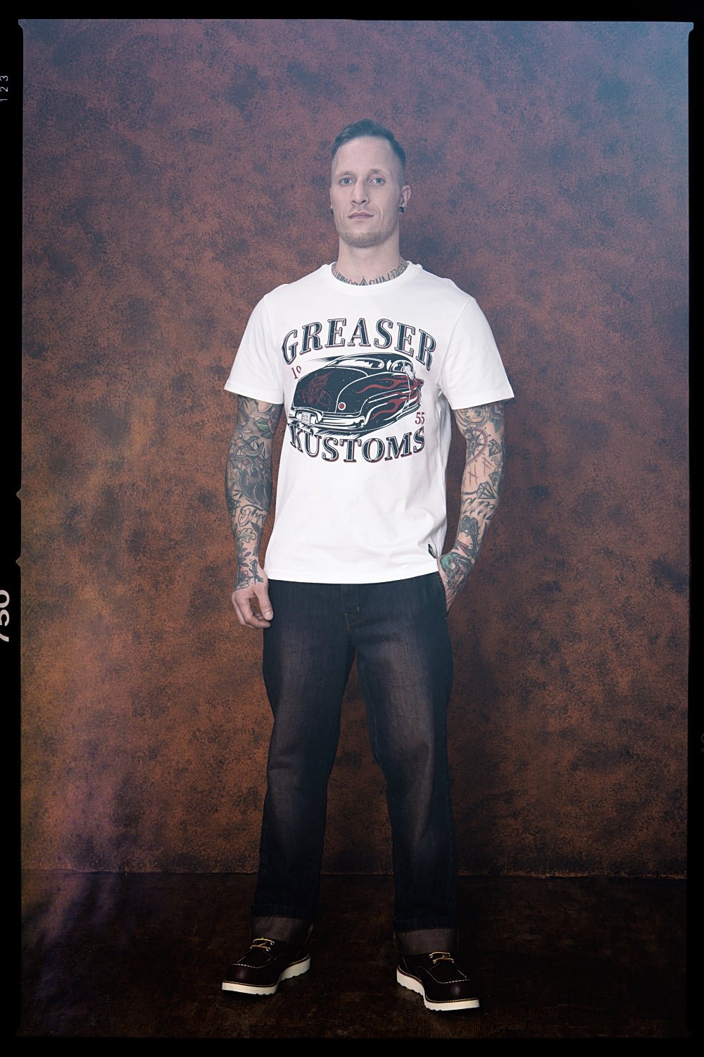 King Kerosin - Shirt mit Retro Druck «Greaser Customs»