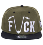 King Kerosin - Snapback Cap mit Frontstickerei und Print auf der Schirmunterseite «Fuck Everyone»