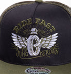 Snapback Cap mit Netzeinsatz «Ride Fast» Snapback Cap von King Kerosin