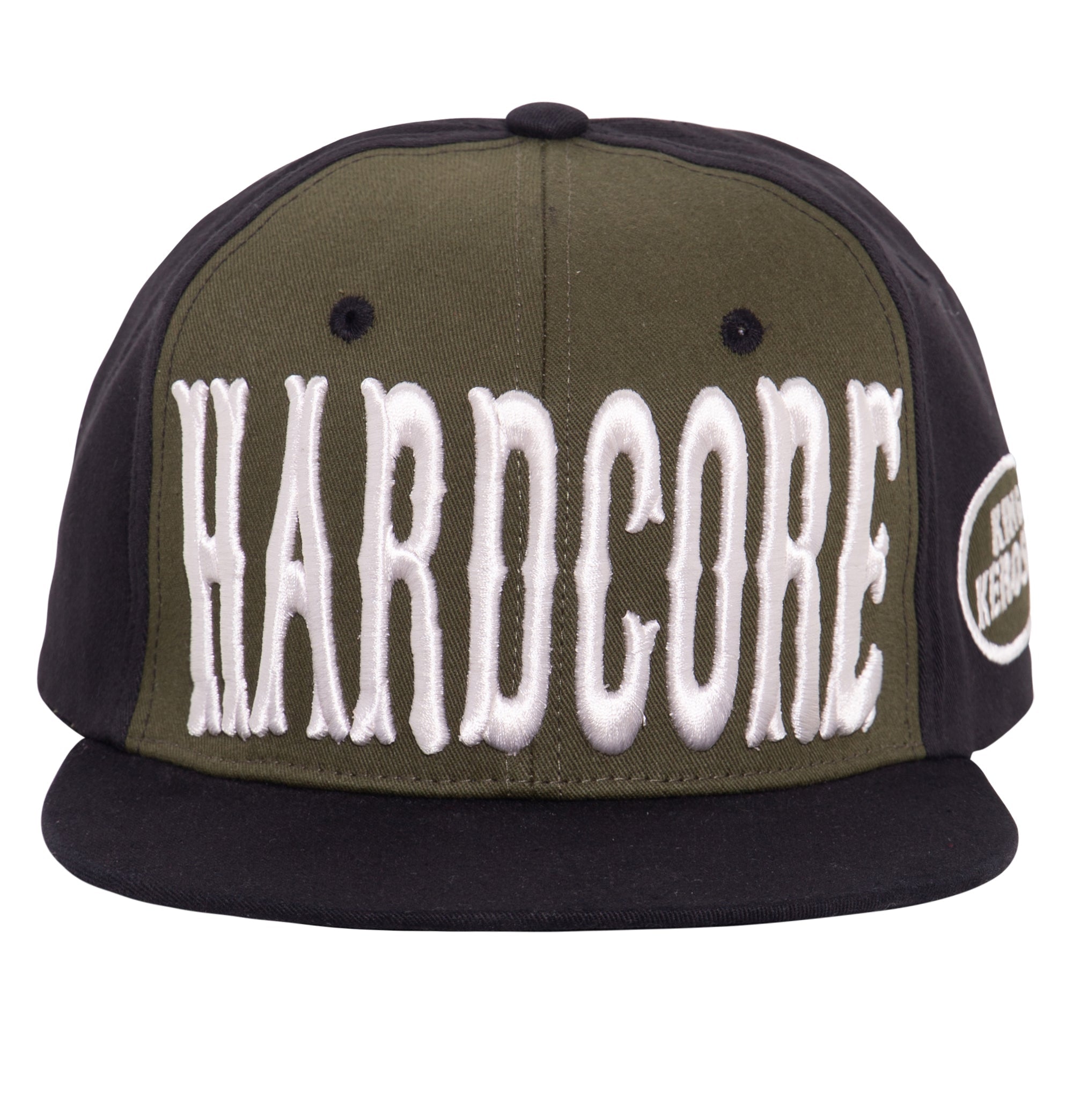 Snapback Cap mit Print und 3D - Stickerei «Hardcore 3D» Snapback Cap von King Kerosin