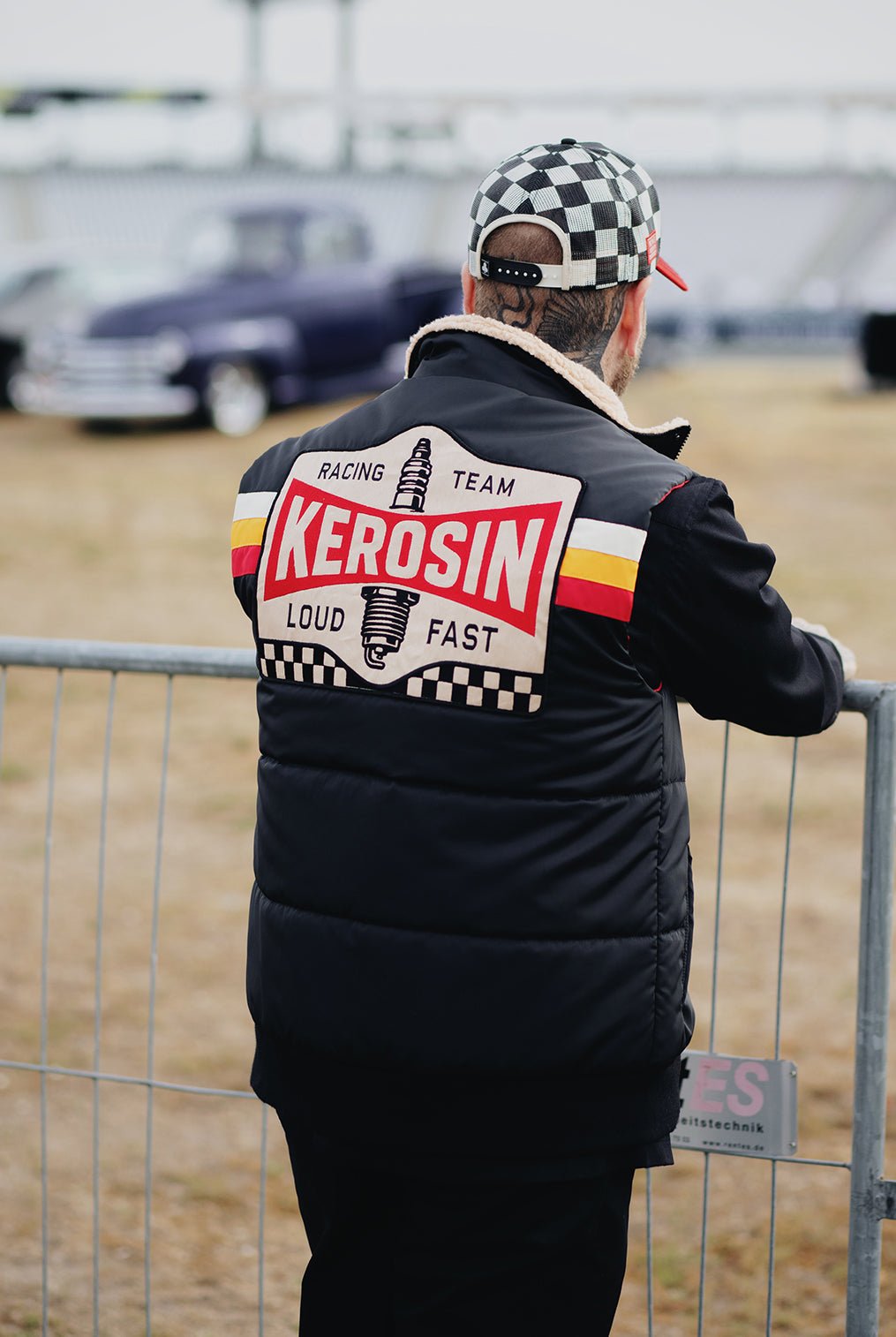 Steppweste 'Racing Team' in Schwarz – Westen von King Kerosin - Ansicht 10