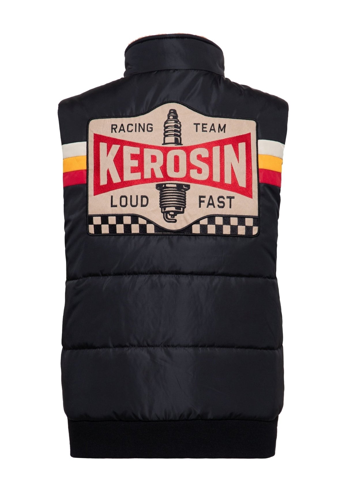 Steppweste 'Racing Team' in Schwarz – Westen von King Kerosin - Ansicht 4