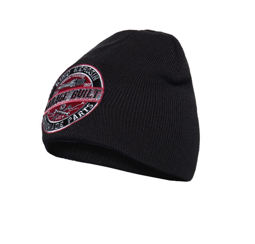 King Kerosin - Strickmütze mit coolem Frontpatch «Garage Built»