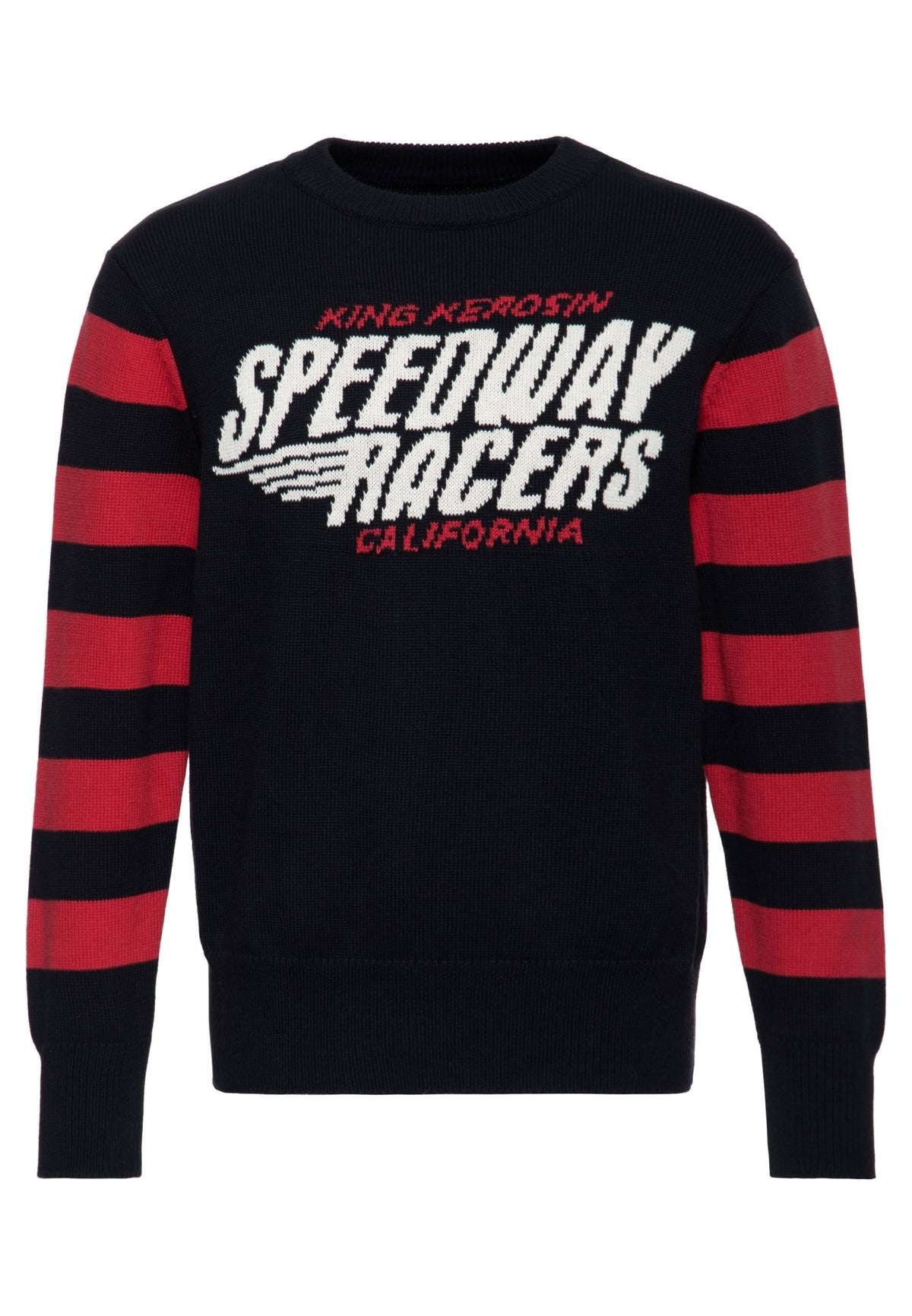 Strickpullover 'Speedway Racers' in Schwarz – Strickpullover von King Kerosin - Ansicht 2