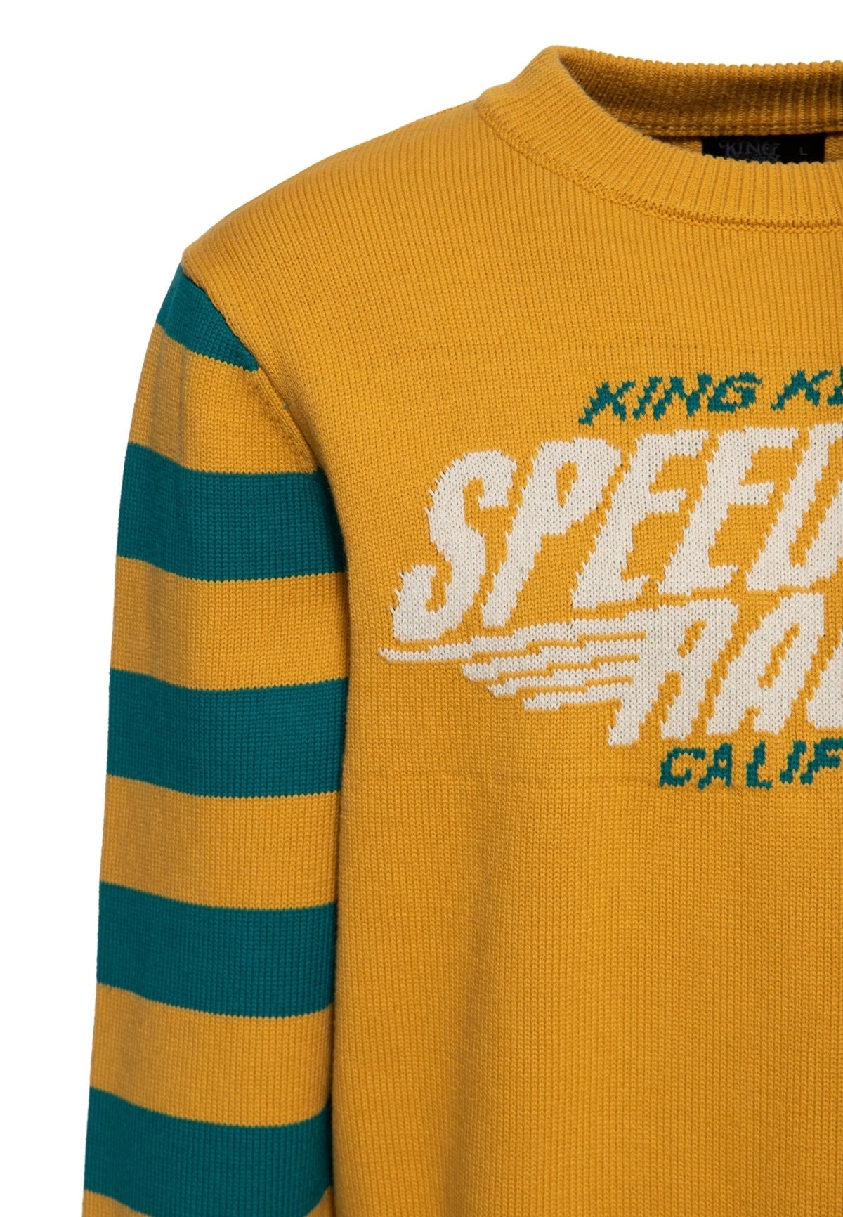 Strickpullover 'Speedway Racers' in Senf – Strickpullover von King Kerosin - Ansicht 3