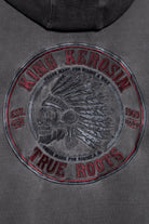 King Kerosin - Sweatjacke mit Oilwash - Effekt und Stickerei «Indian Rider»