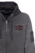 King Kerosin - Sweatjacke mit Oilwash - Effekt und Stickerei «Indian Rider»