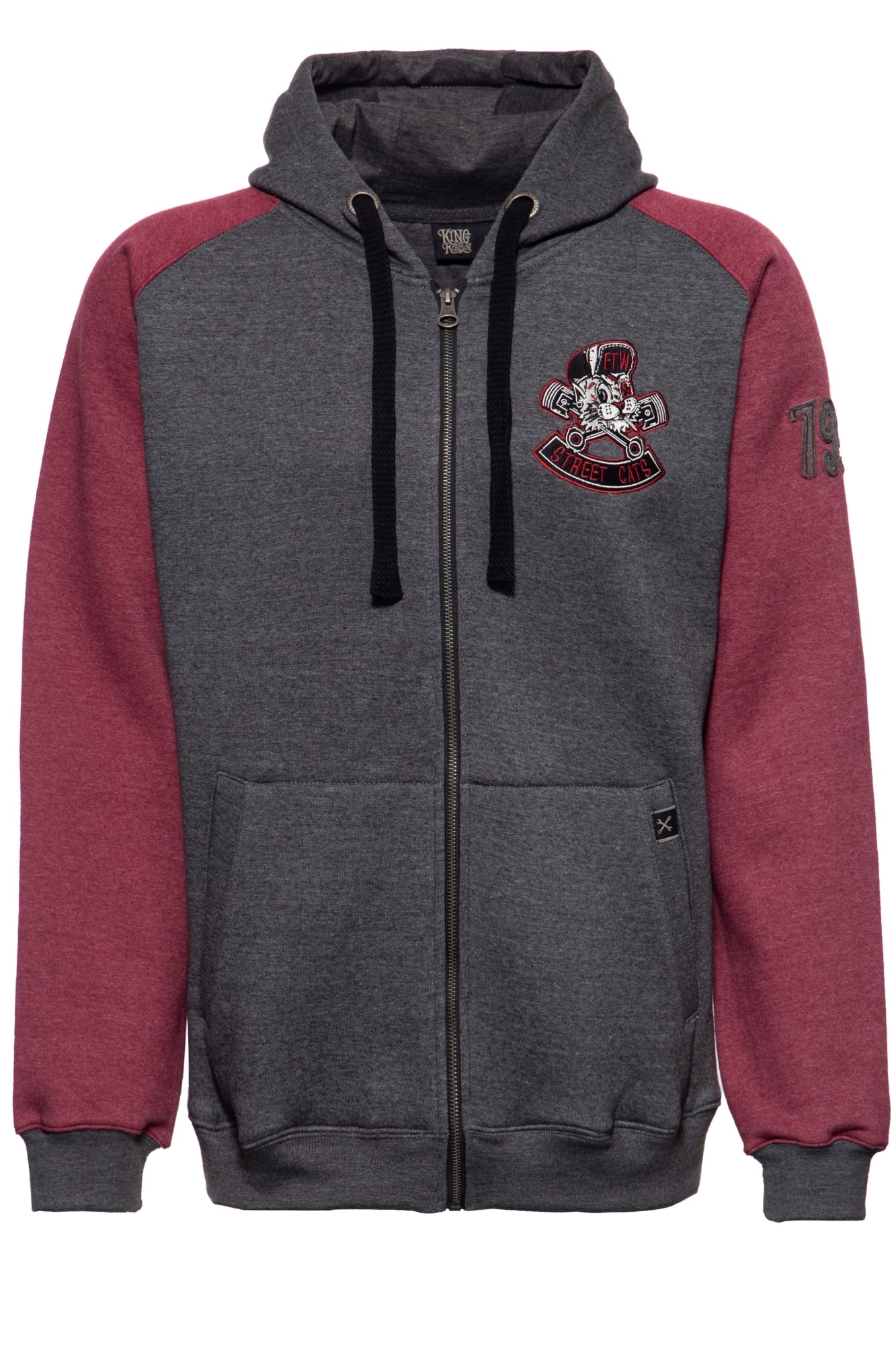 King Kerosin - Sweatjacke mit Raglanärmeln und Stickerei «Street Cats»