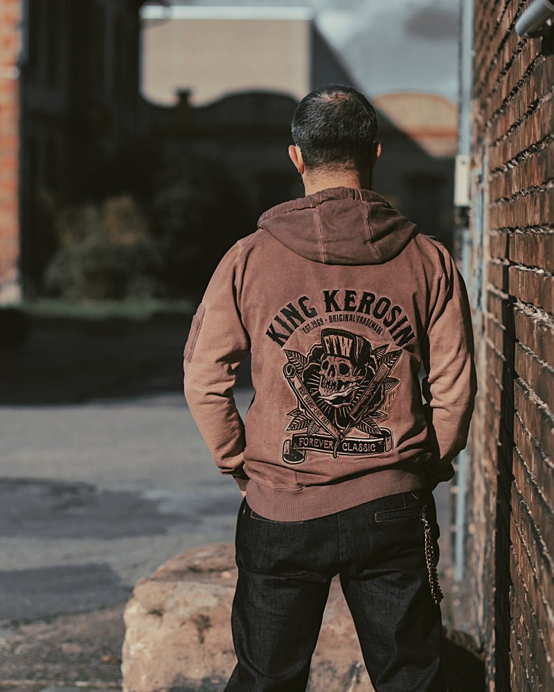 King Kerosin - Sweatjacke mit Stickerei hinten «Ride Hard - Live Fast»