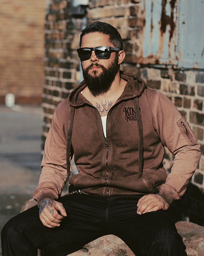 King Kerosin - Sweatjacke mit Stickerei hinten «Ride Hard - Live Fast»