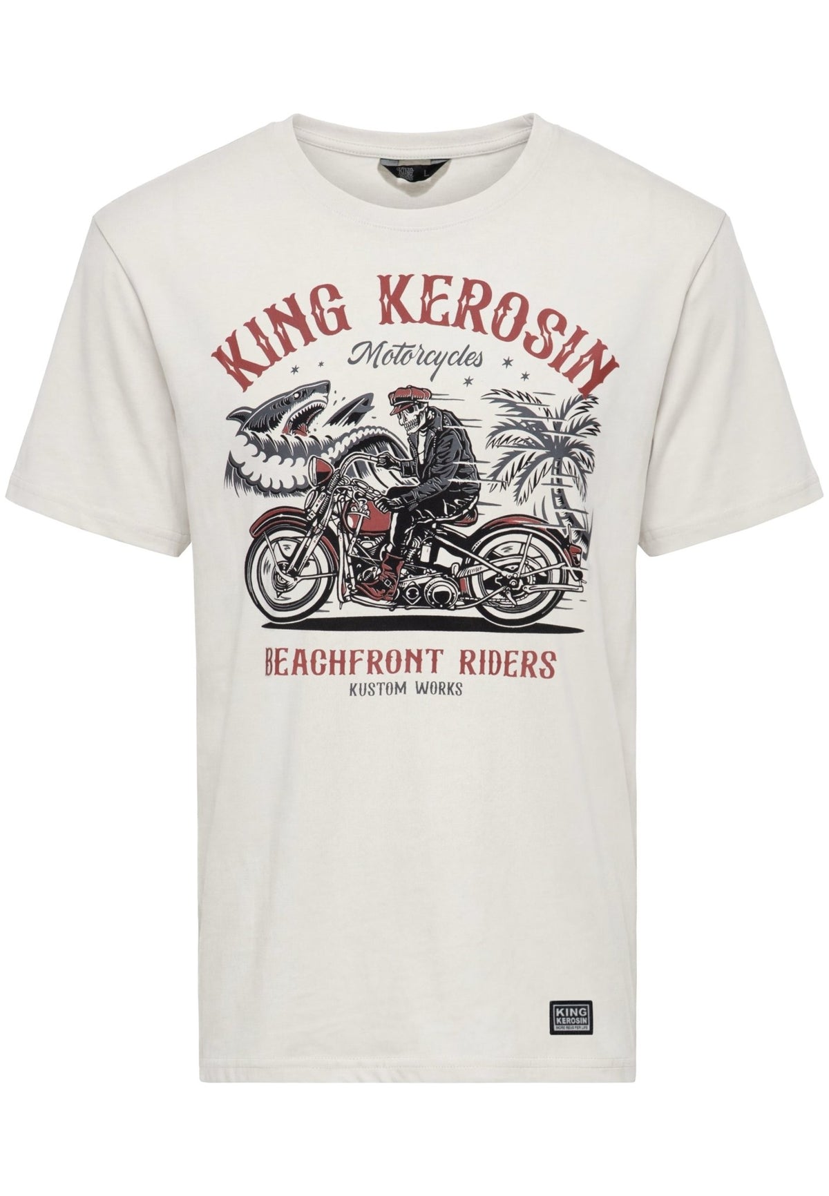 T-Shirt 'Beachfront riders' in Offwhite – T-Shirts von King Kerosin - Ansicht 1