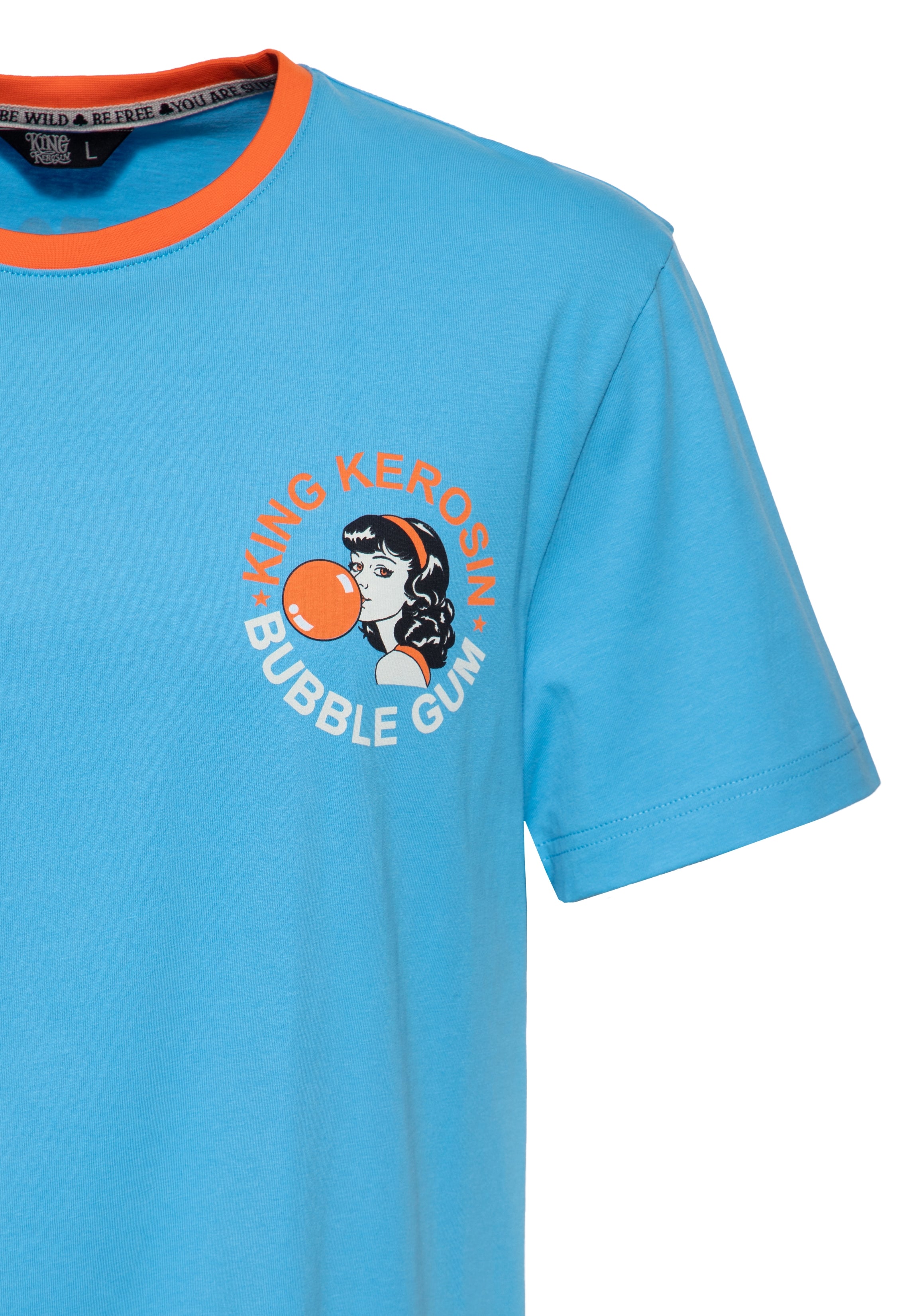 T-Shirt 'Bubble Gum' in Hellblau T-Shirts von King Kerosin