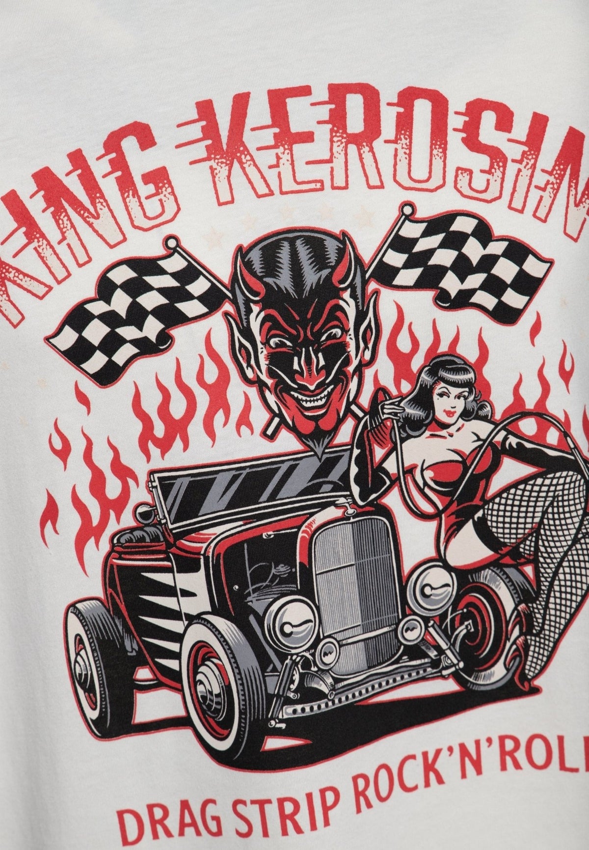 T-Shirt 'Dragstrip' in Offwhite – T-Shirts von King Kerosin - Ansicht 4