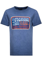 T-Shirt 'It's Fucking Time To Ride' in Blau T-Shirts von King Kerosin