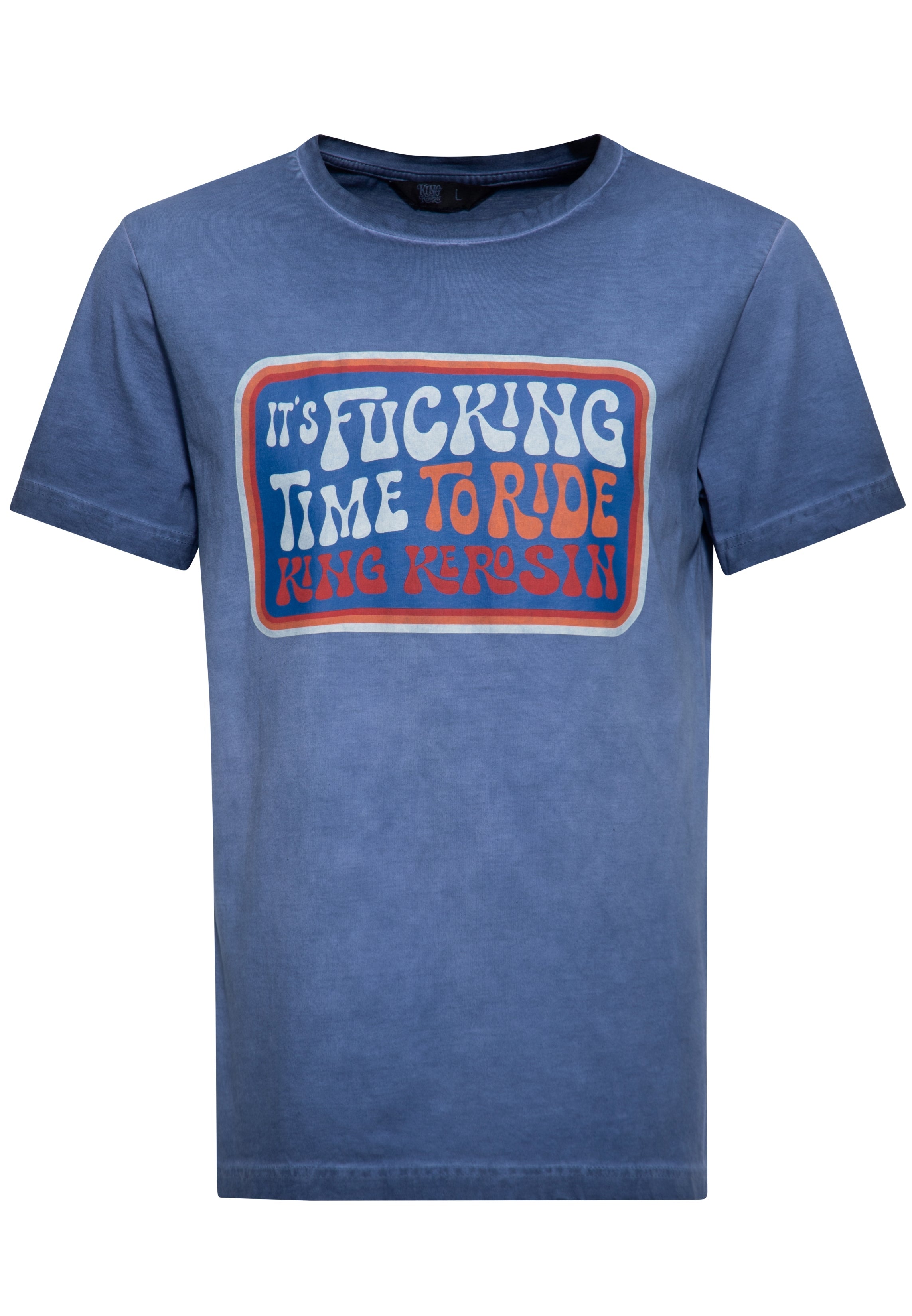 T-Shirt 'It's Fucking Time To Ride' in Blau T-Shirts von King Kerosin