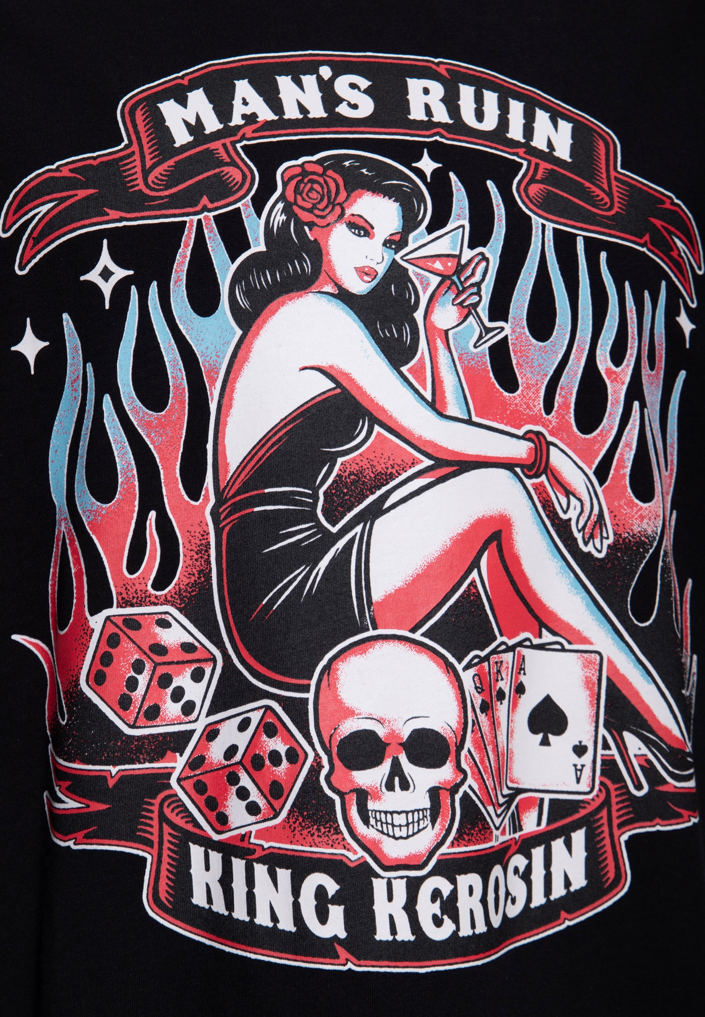 T-Shirt 'Man's Ruin' in Schwarz T-Shirts von King Kerosin
