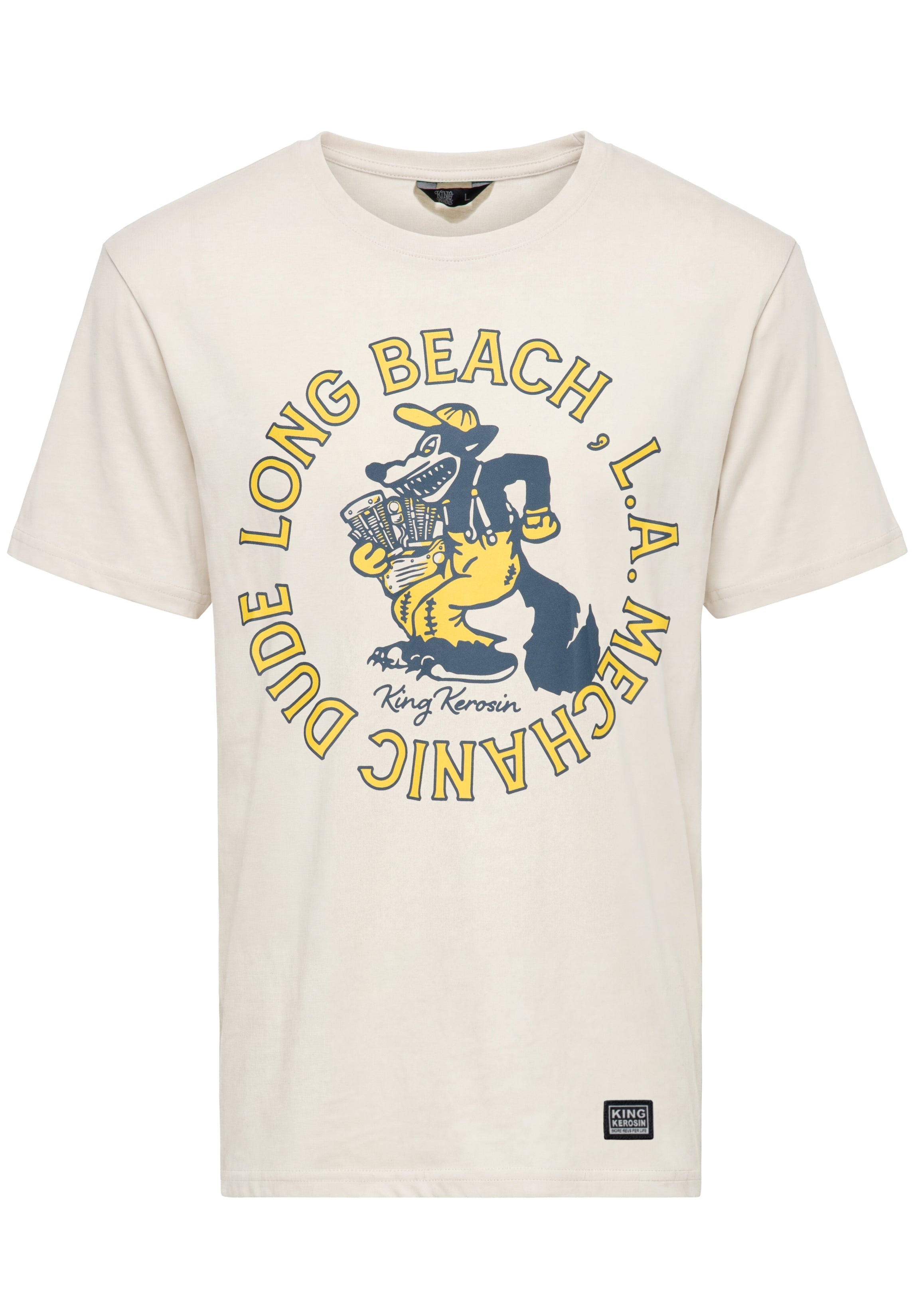 T-Shirt 'Mechanic Dude' in Offwhite T-Shirts von King Kerosin