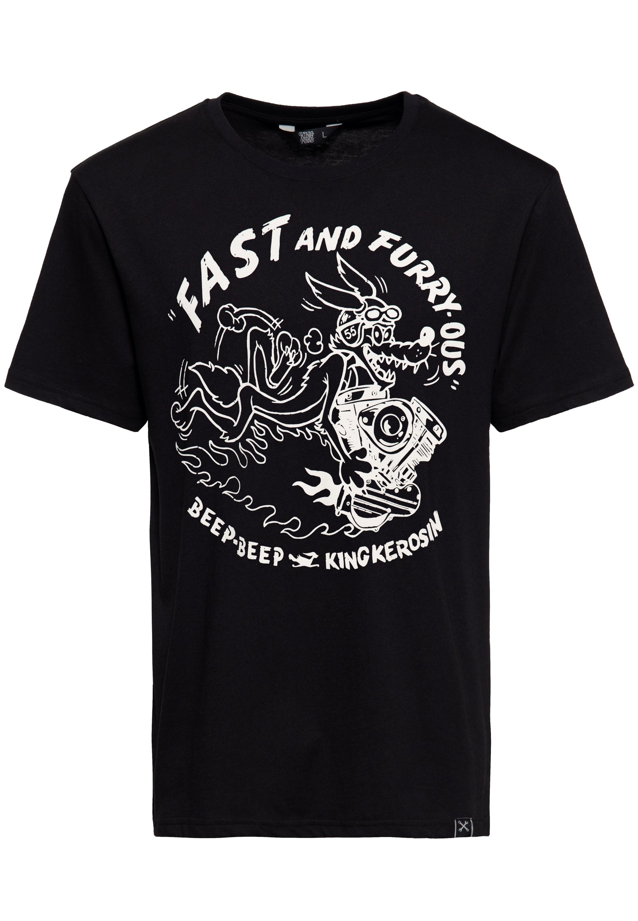 King Kerosin - T-Shirt mit Front Print «Fast and Furryous»