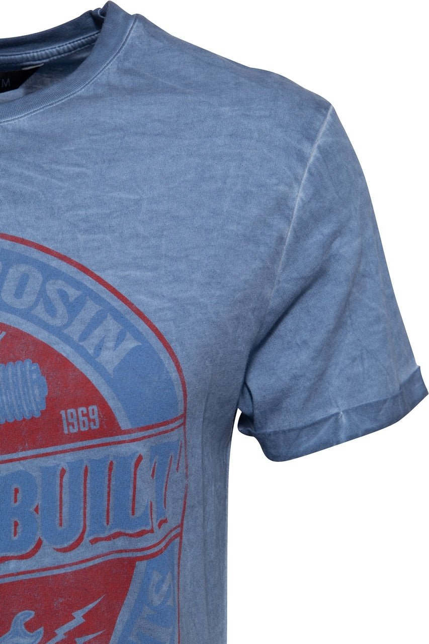 King Kerosin - T-Shirt mit Oilwash - Effekt und Ärmelaufschlag «Garage Built»