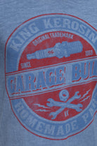 King Kerosin - T-Shirt mit Oilwash - Effekt und Ärmelaufschlag «Garage Built»