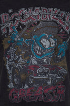 King Kerosin - T-Shirt mit Oilwash - Effekt und Frontprint und Ärmelaufschlag «Rockabilly Greaser»