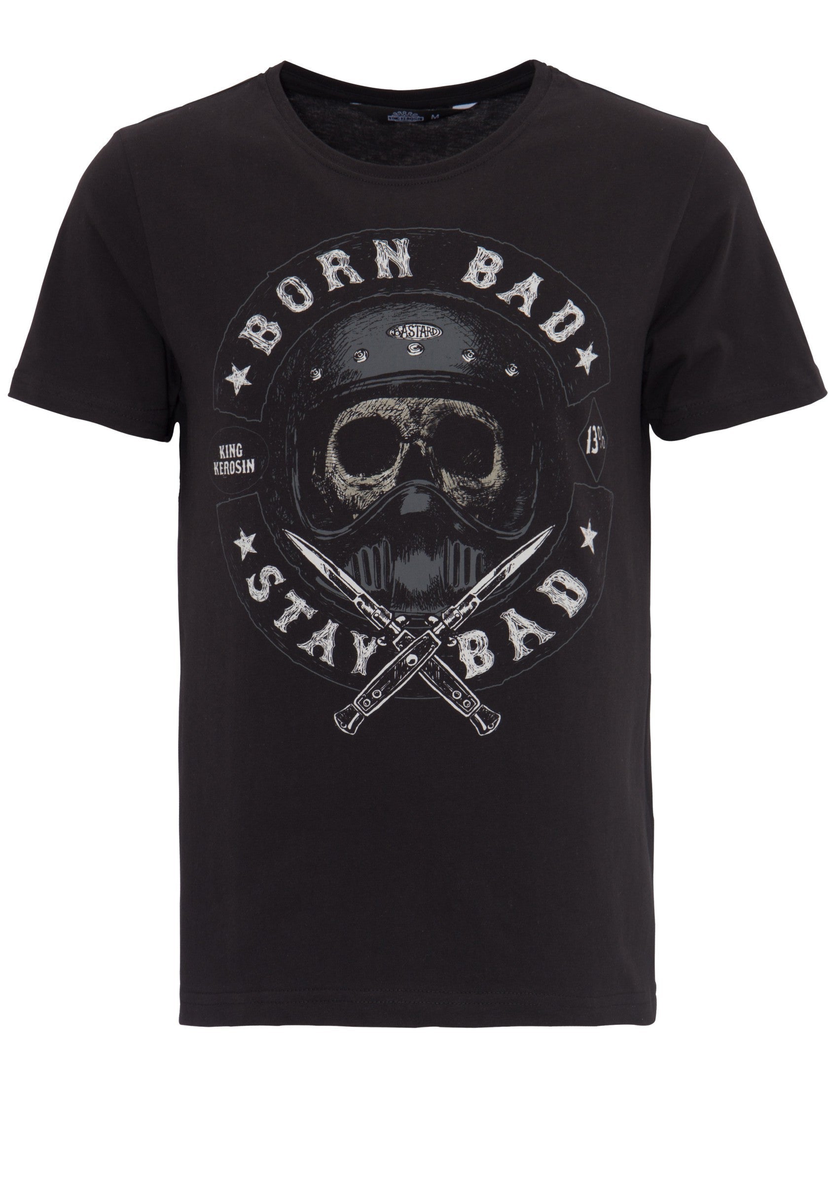 King Kerosin - T-Shirt mit Skull Print Born Bad Stay Bad