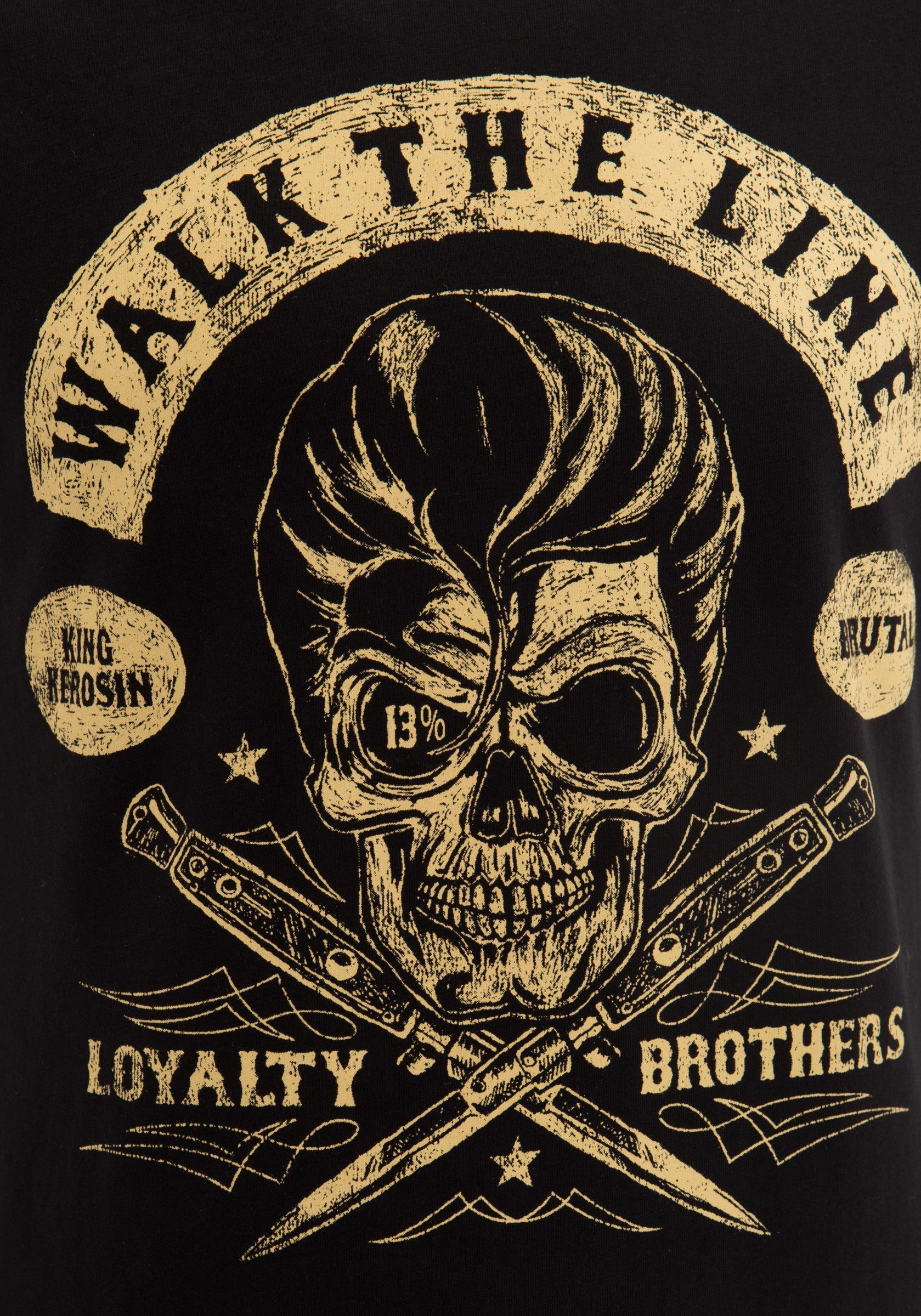 King Kerosin - T-Shirt mit Skull Print Walk the Line