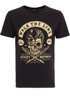 King Kerosin - T-Shirt mit Skull Print Walk the Line