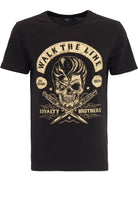 King Kerosin - T-Shirt mit Skull Print Walk the Line