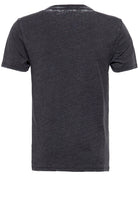 King Kerosin - T-Shirt mit V - Ausschnitt und lässigem Enzymwash «Chopper»