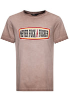 T-Shirt 'Never Fuck A Fucker' in Hellbraun T-Shirts von King Kerosin