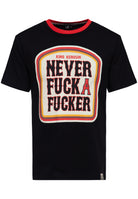 T-Shirt 'Never Fuck A Fucker' in Schwarz T-Shirts von King Kerosin