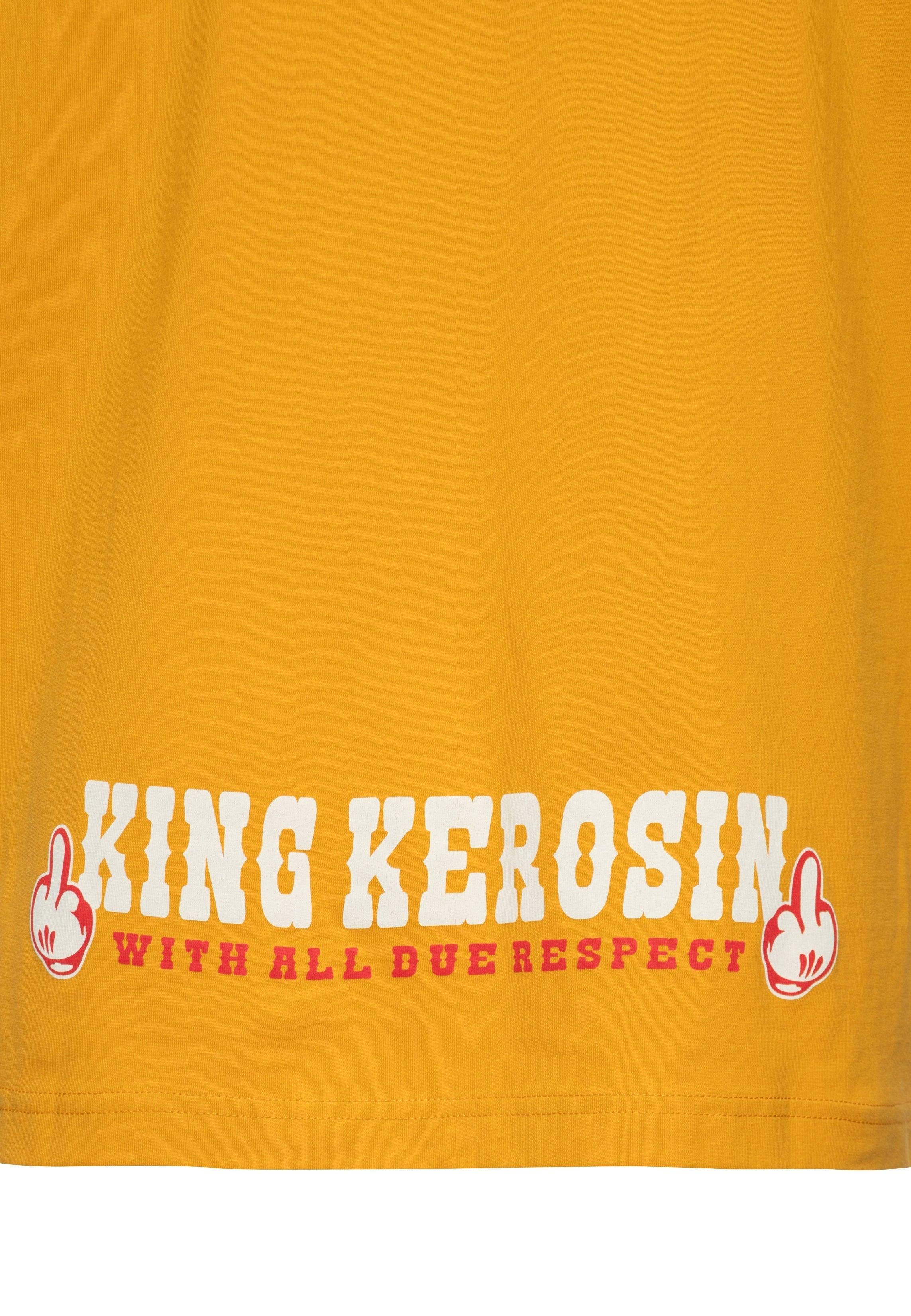 T-Shirt 'Never Fuck A Fucker' in Senf T-Shirts von King Kerosin
