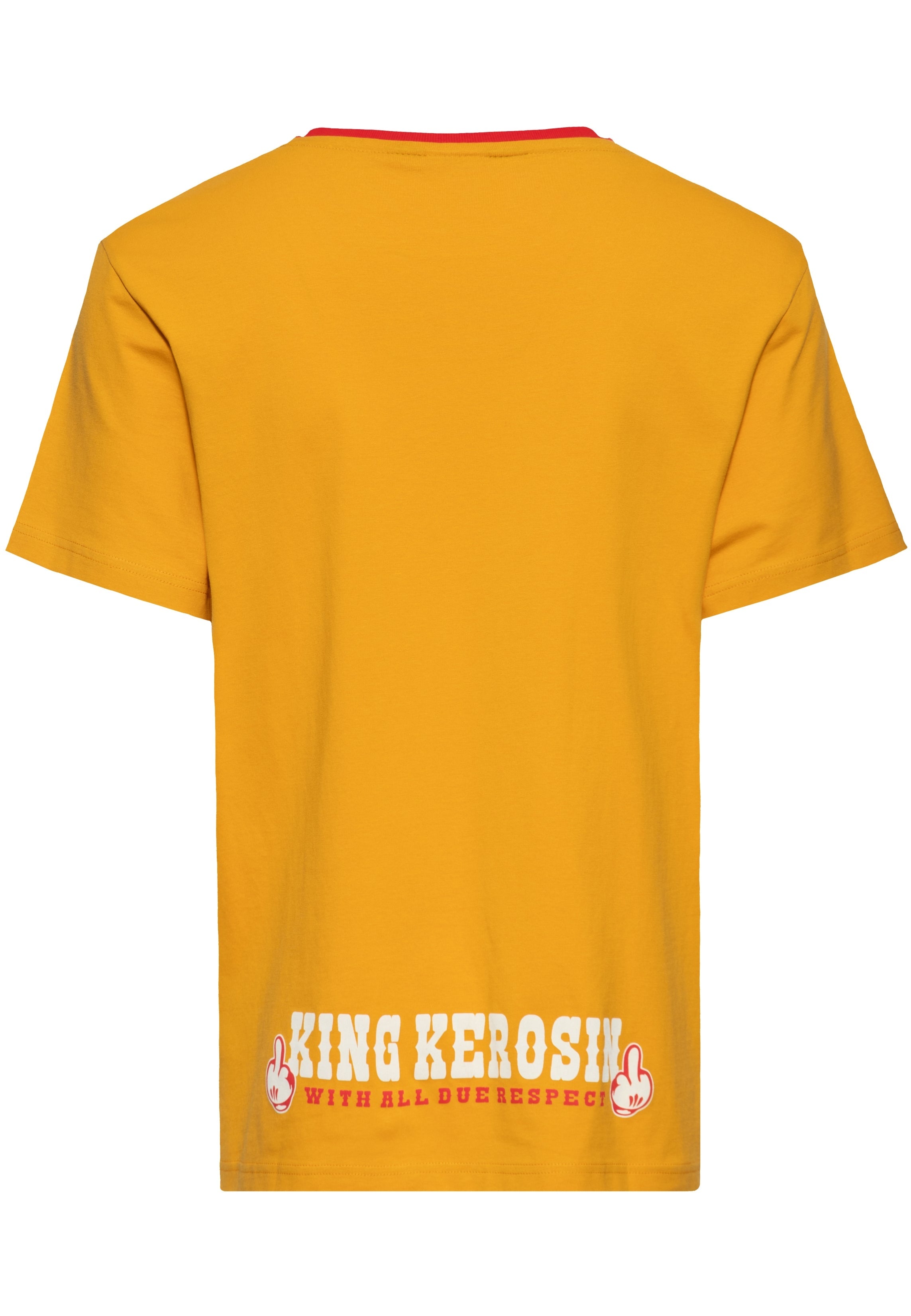 T-Shirt 'Never Fuck A Fucker' in Senf T-Shirts von King Kerosin
