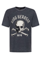 T-Shirt 'Skull 1979' in Grau T-Shirts von King Kerosin
