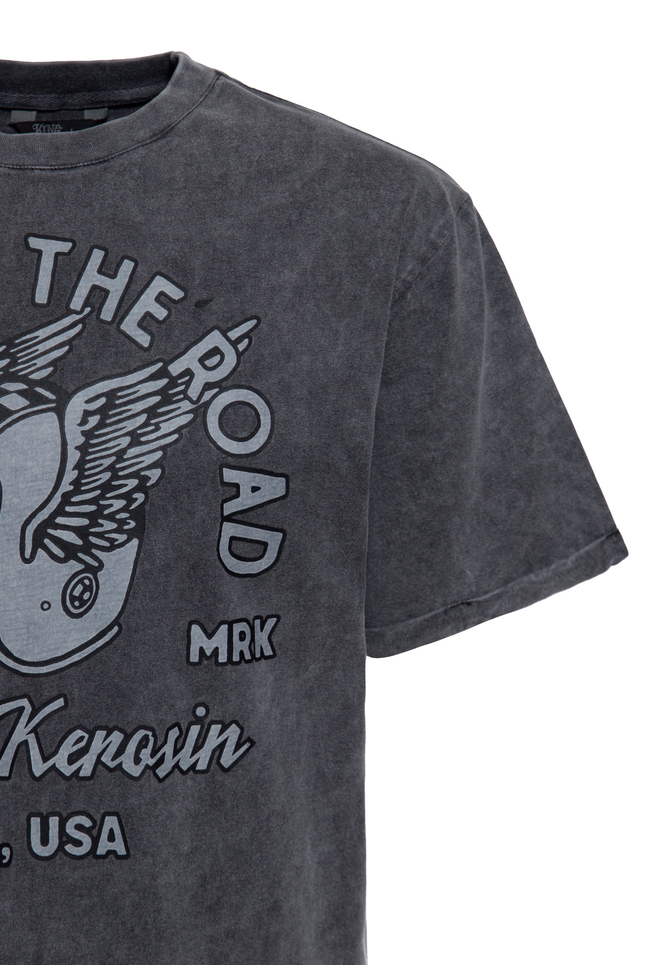 T-Shirt 'Spirit Of The Road' in Grau T-Shirts von King Kerosin