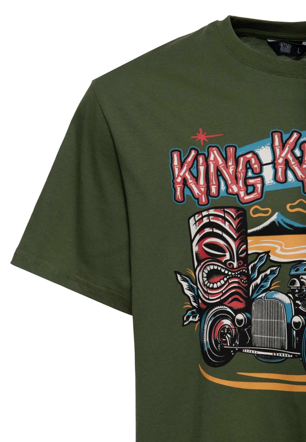 T-Shirt 'Tiki' in Olivgrün – T-Shirts von King Kerosin - Ansicht 3