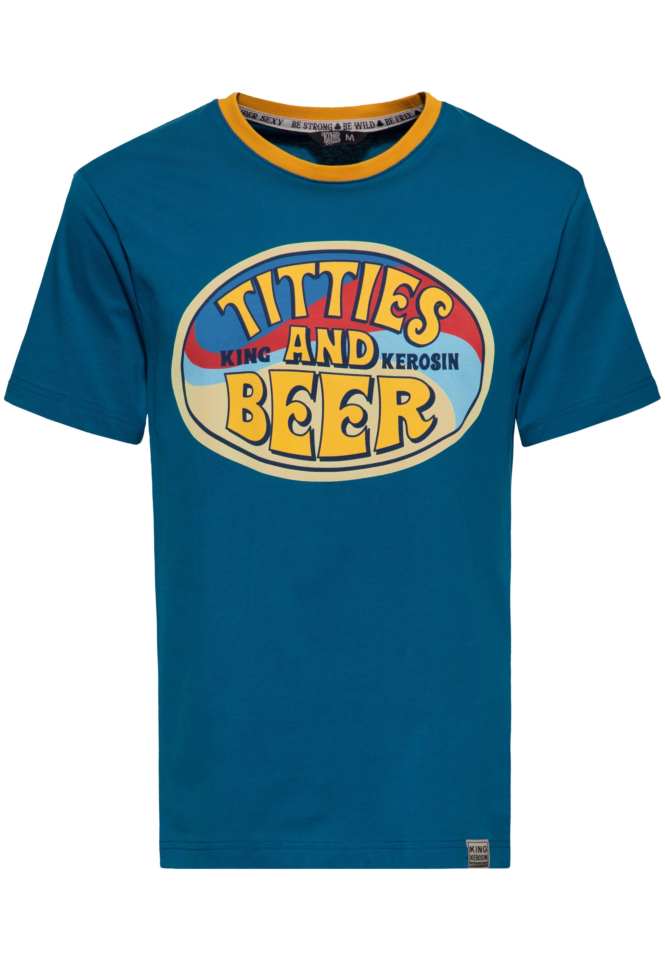 T-Shirt 'Titties & Beer' in Blau T-Shirts von King Kerosin