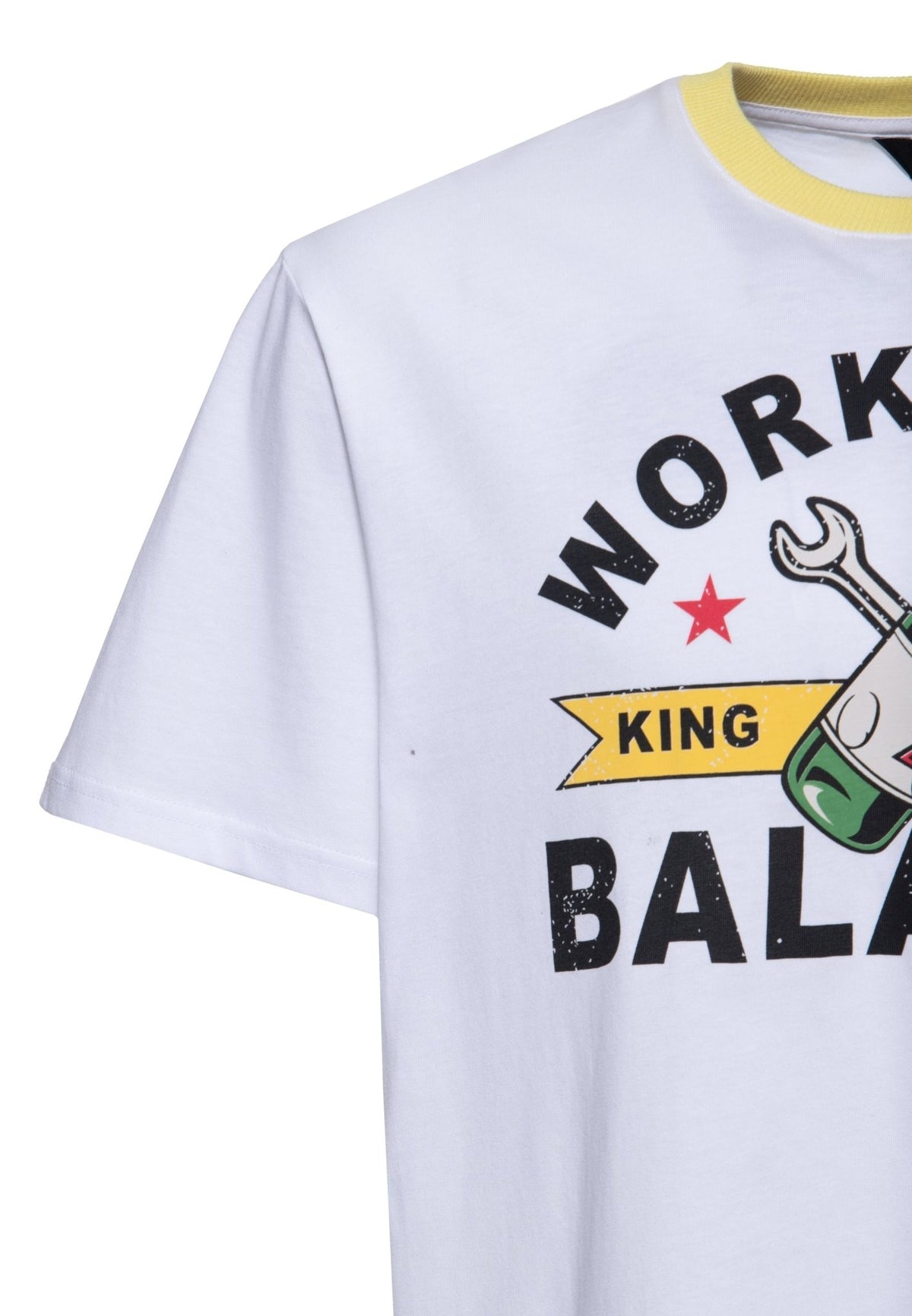 T-Shirt 'Work, drink balance' in Weiß – T-Shirts von King Kerosin - Ansicht 3