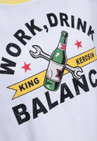 T-Shirt 'Work, drink balance' in Weiß – T-Shirts von King Kerosin - Ansicht 4