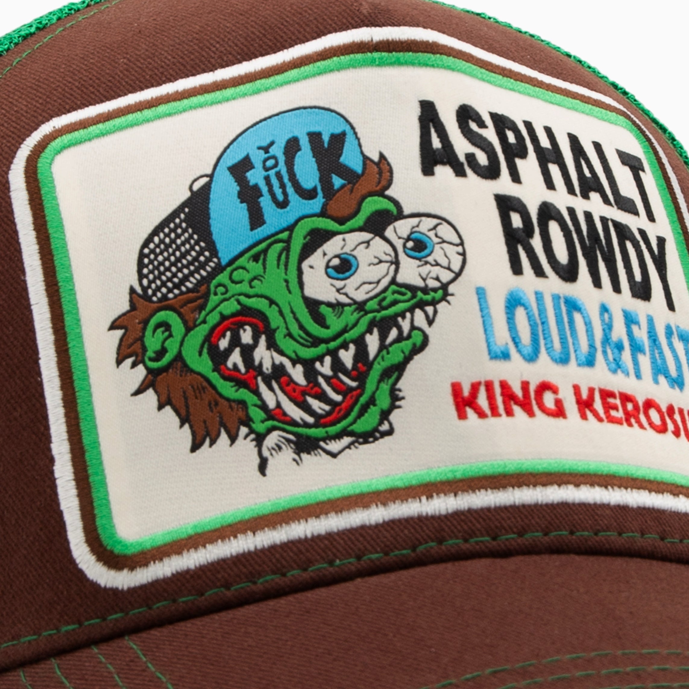 Trucker Cap 'Asphalt Rowdy' in Braun Trucker Cap von King Kerosin