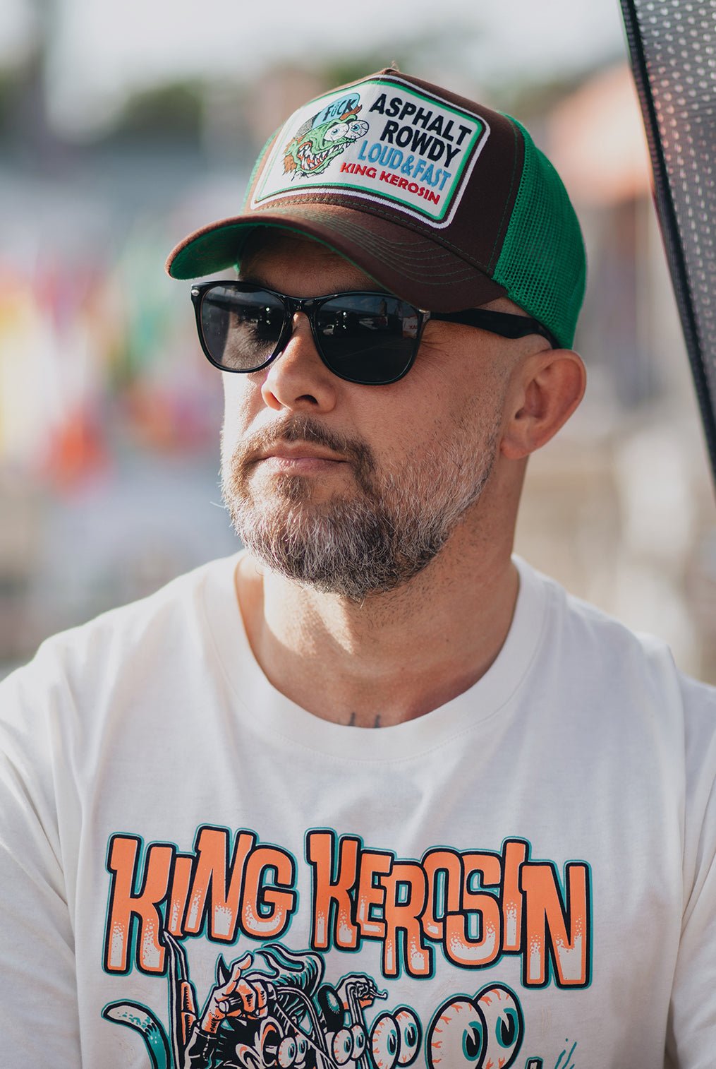 Trucker Cap 'Asphalt Rowdy' in Braun Trucker Cap von King Kerosin