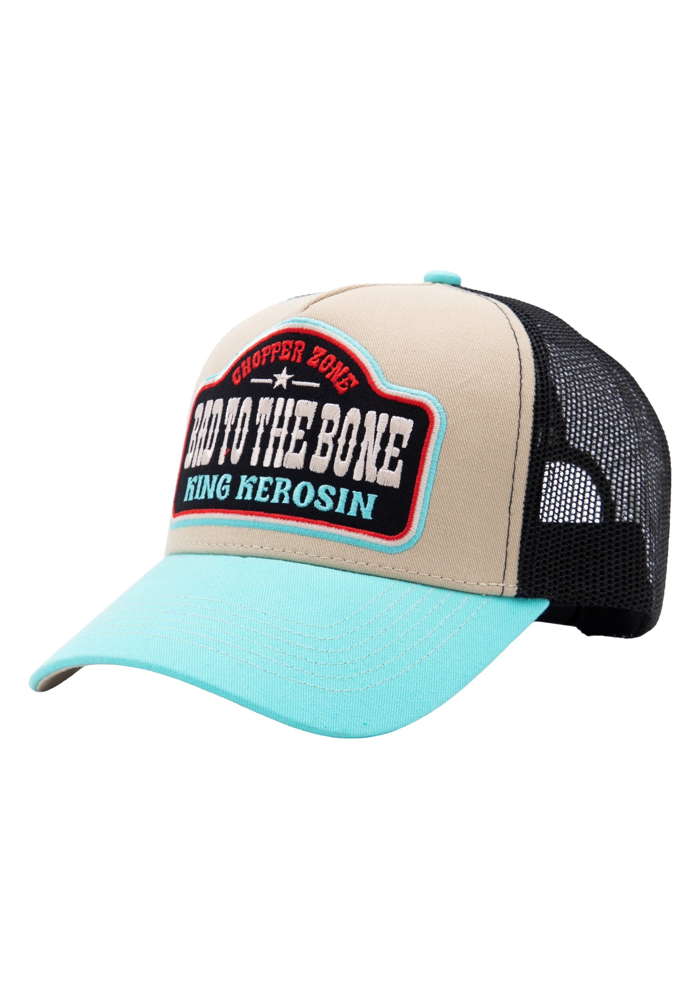 Trucker Cap 'Bad to the Bones' in Beige Trucker Cap von King Kerosin