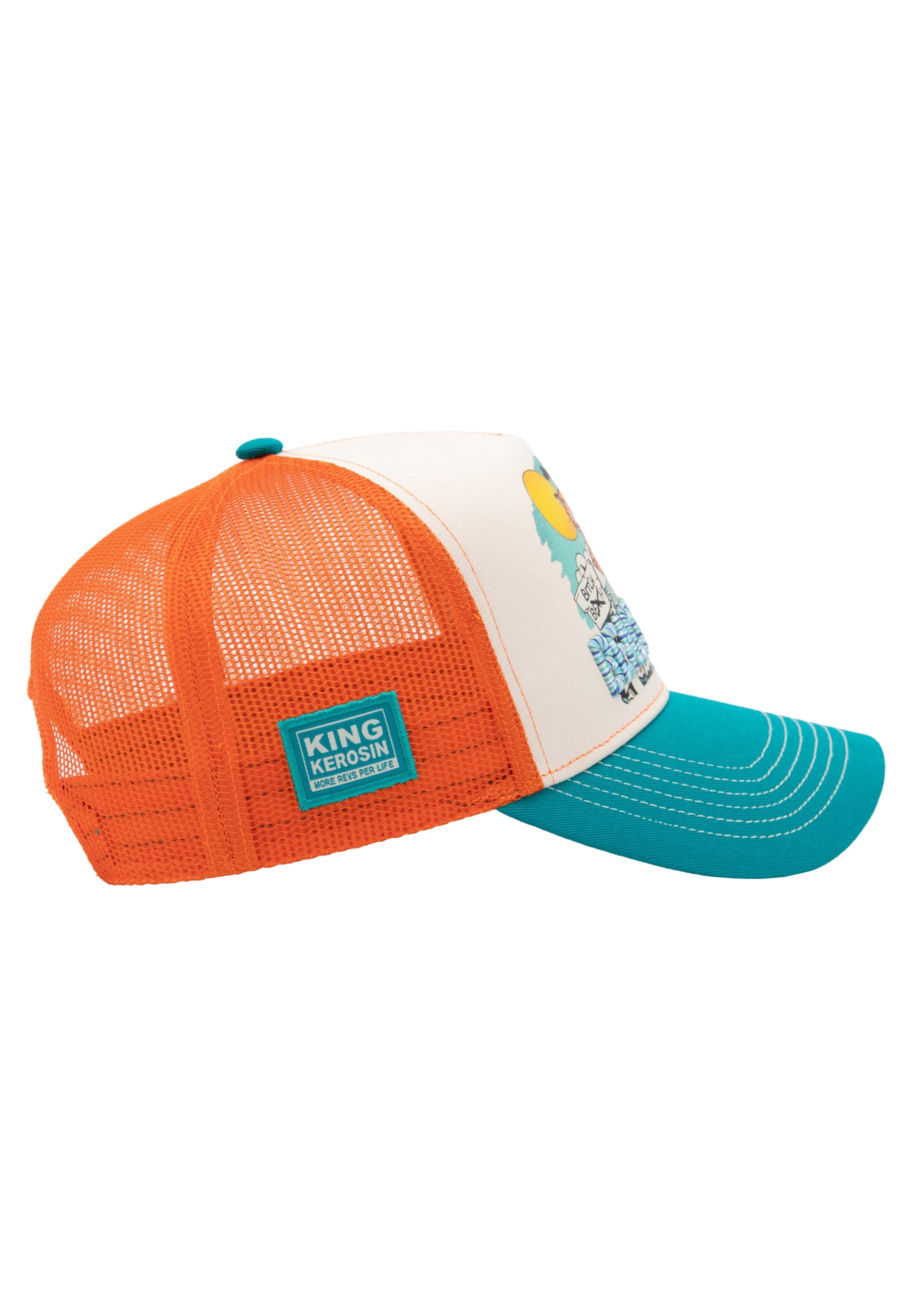 Trucker Cap 'Beach Please' in Mehrfarbig Trucker Cap von King Kerosin
