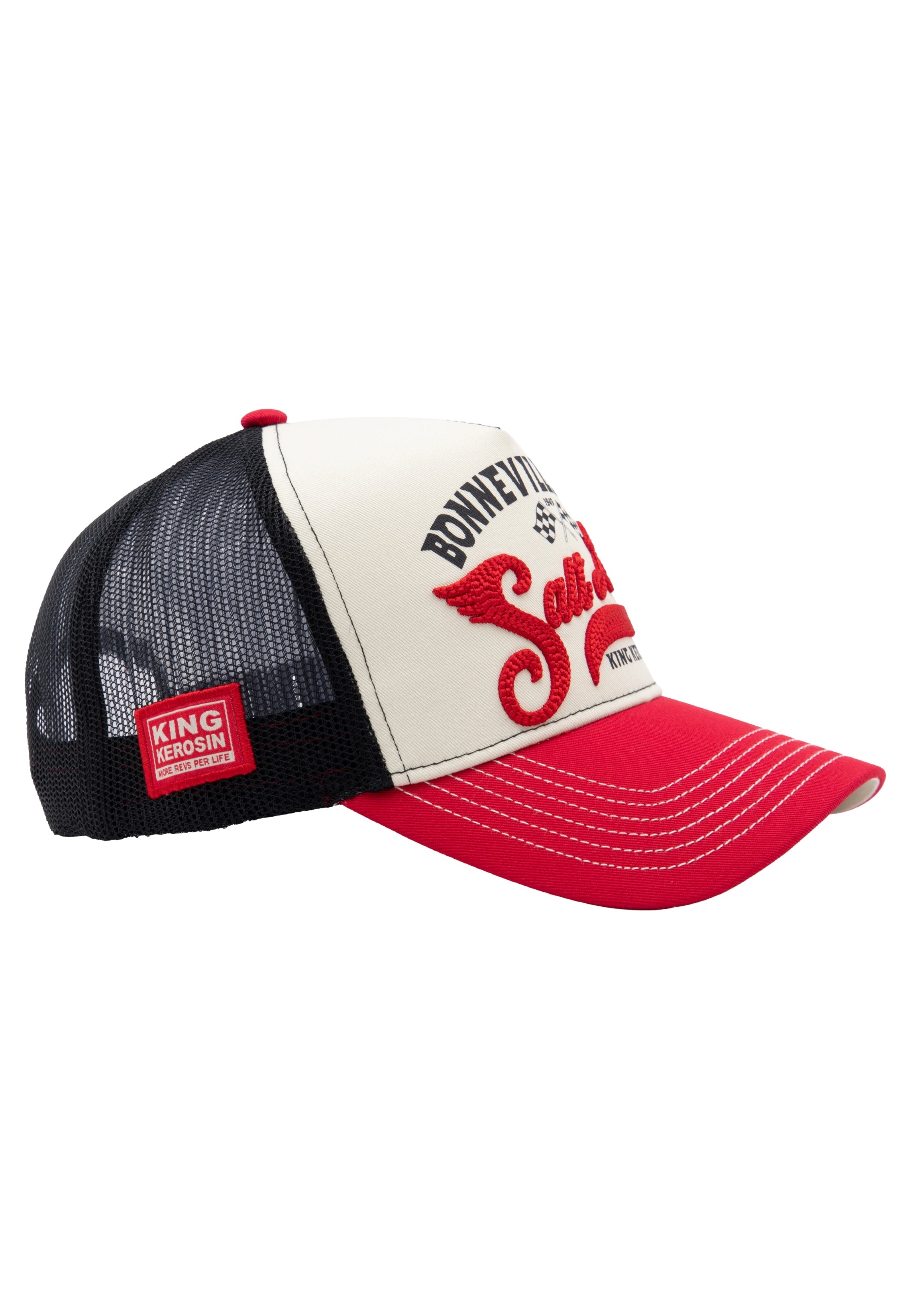 Trucker Cap 'Bonneville Land Salt Lake' in Rot Trucker Cap von King Kerosin