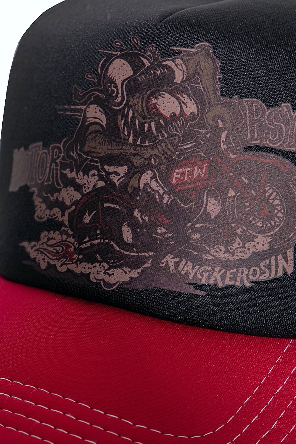 King Kerosin - Trucker Cap Classic mit wattierter Front und Motiv - Print «Moto Psycho»