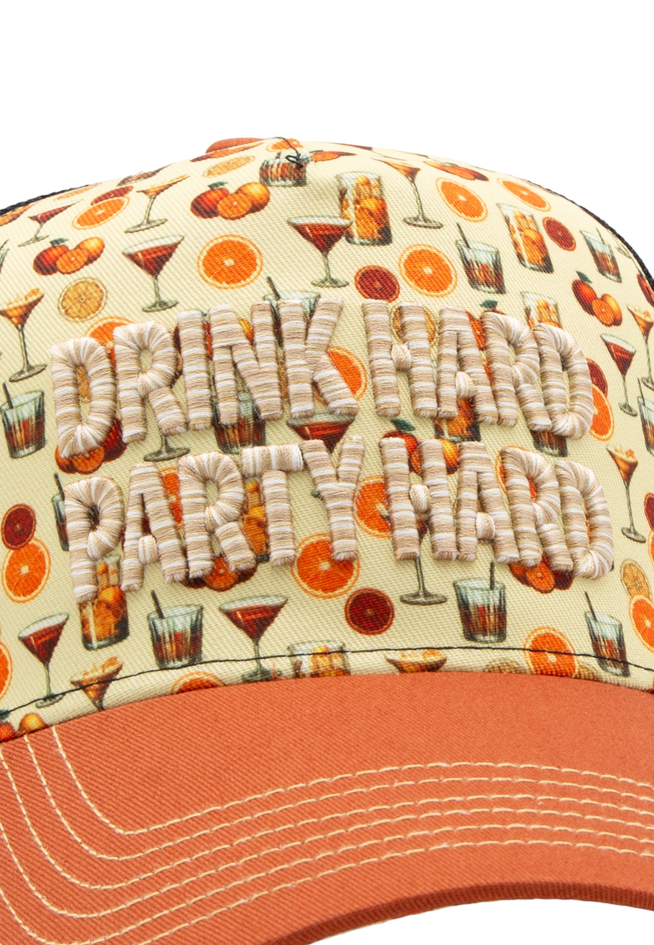 Trucker Cap 'Drink Hard Party Hard' in Gelb Trucker Cap von King Kerosin
