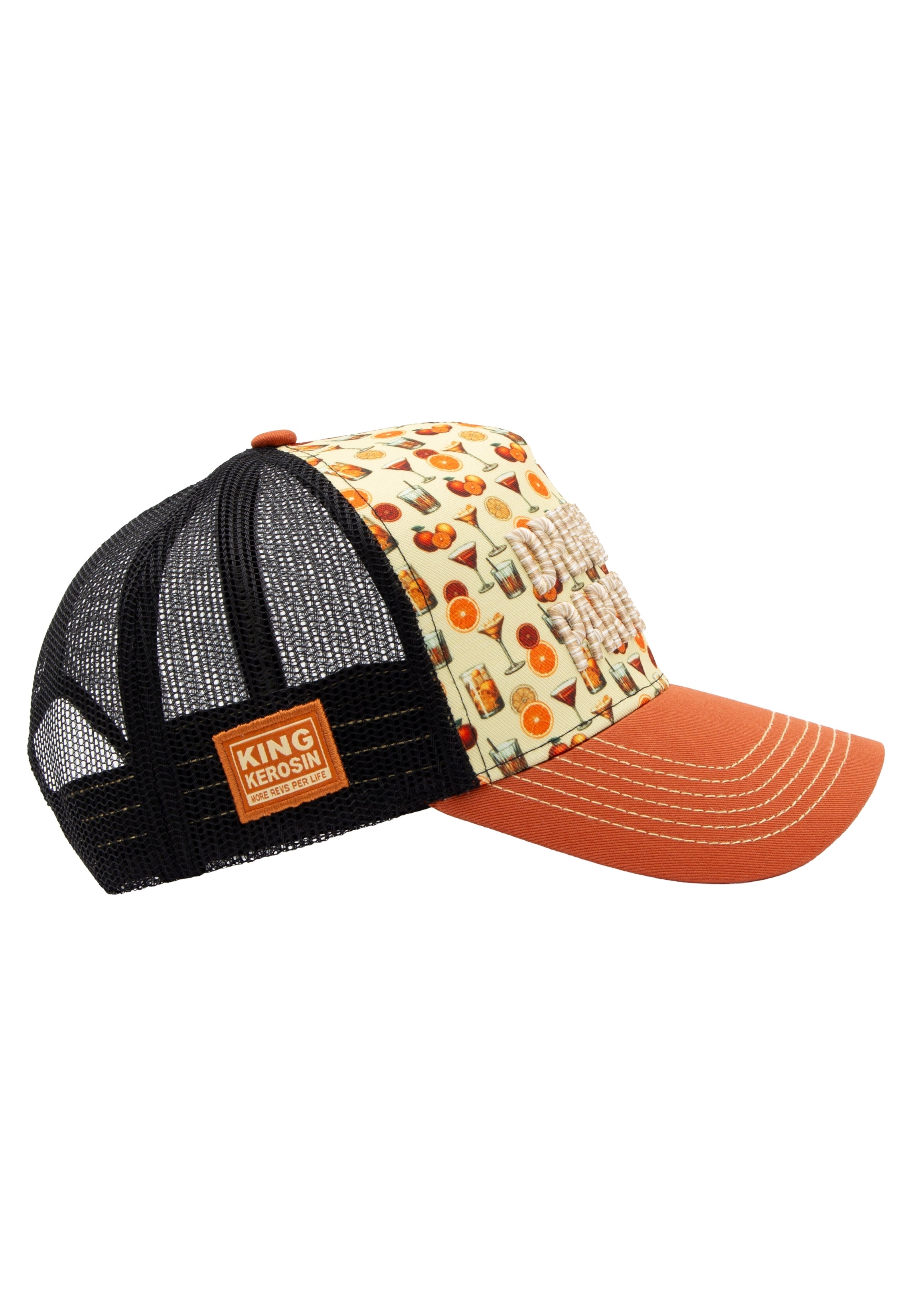 Trucker Cap 'Drink Hard Party Hard' in Gelb Trucker Cap von King Kerosin